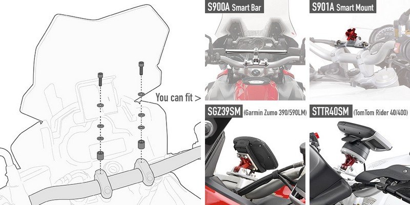02SKIT Adapter kit for mounting Givi Smart Bar S900A
