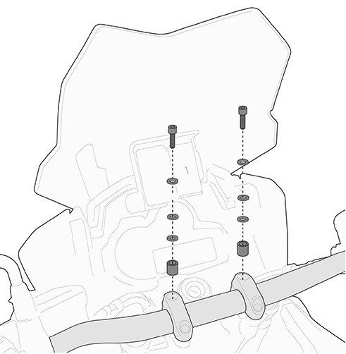 01SKIT Adapter kit for mounting Givi Smart bar S900A and navigation holder S901A