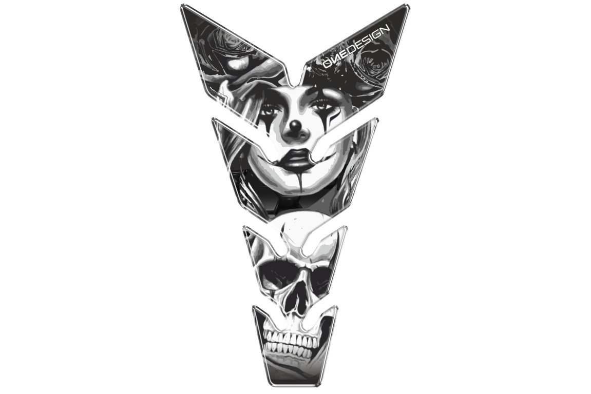 Puig Motorcycle Tank Pad Skull & Poker Black