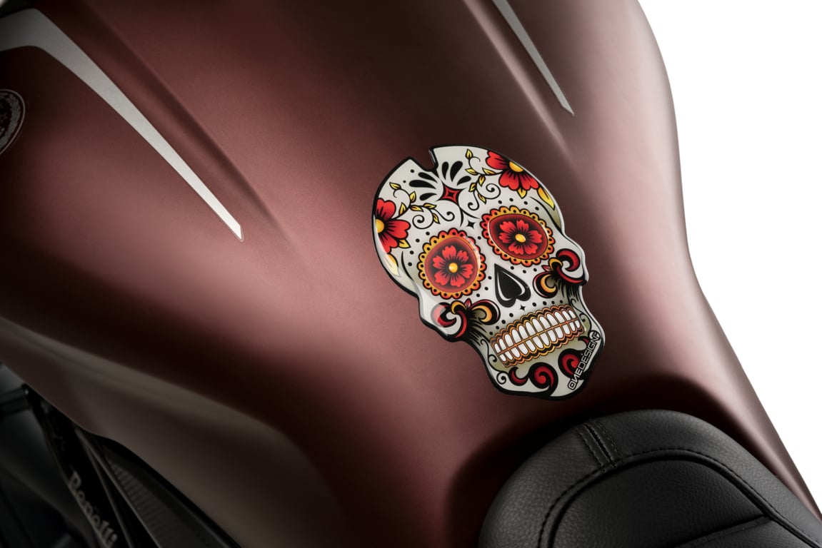 Puig Motorcycle Tank Pad Skull Red