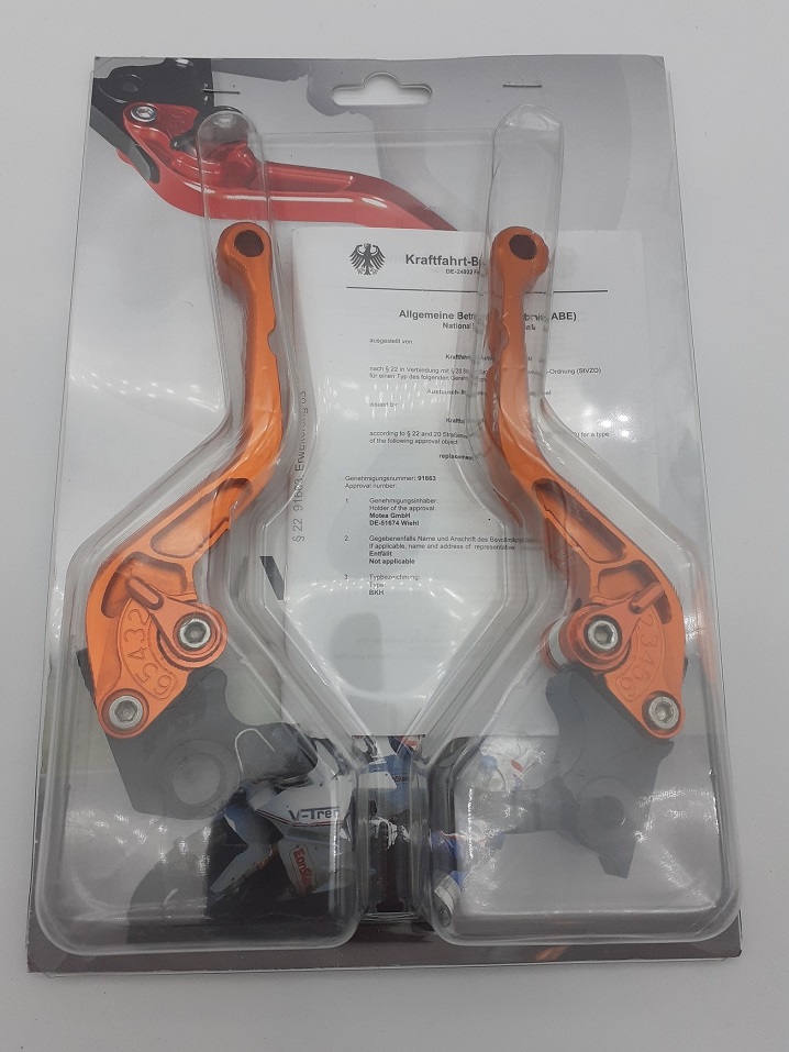 KTM lever set orange V-Trec for the KTM 690 SMC-R and Enduro from 2019 - 2022