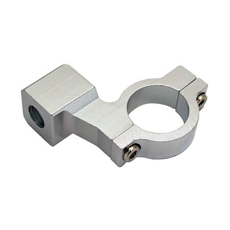 Mirror support CNC machined 22mm silver for bicycles and motorcycles