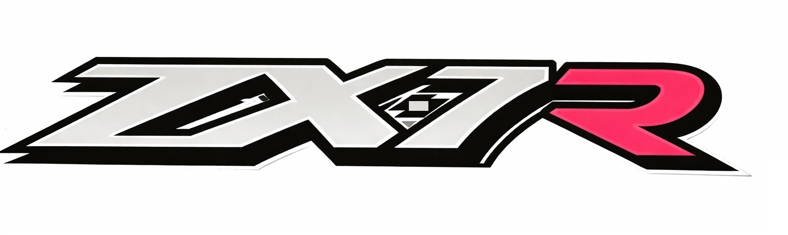 Kawasaki emblem ZXR7R left or right Silver Pink 56051-1411