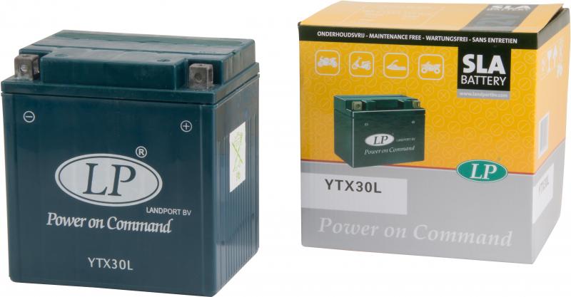 Landport Accu YTX30-L motorcycle battery in Gel version