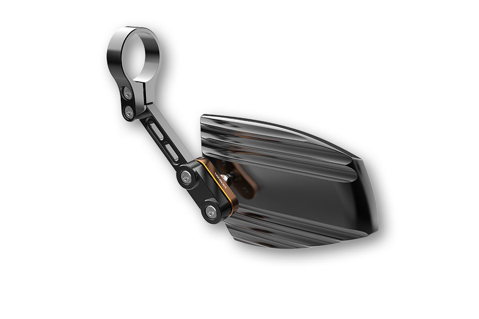 Highsider Handlebar End Mirror set Wave Black / Gold