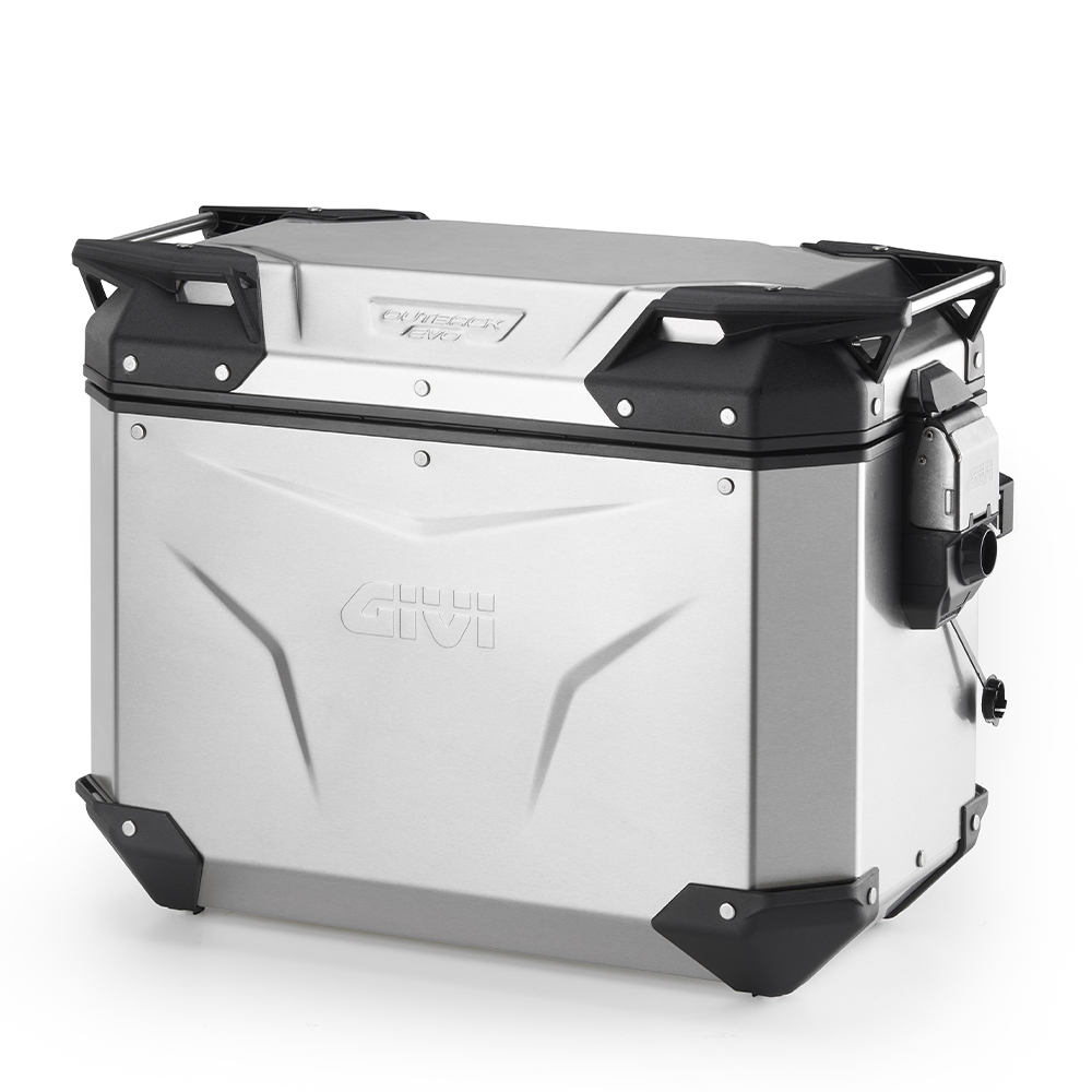 Givi OBKEV44AAL Trekker Outback EVO Geanodiseerde aluminium zijkoffer links 44 Liter, verkocht zonder slot