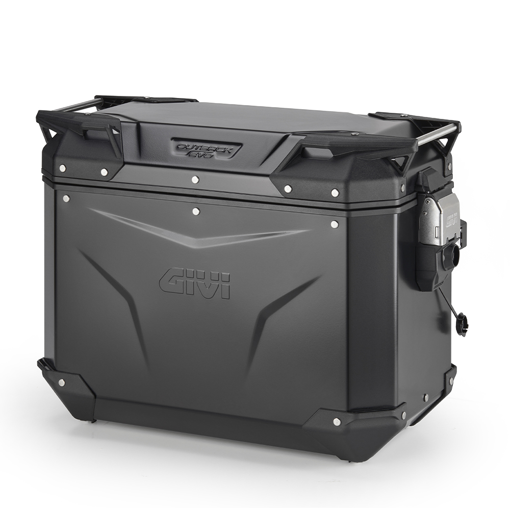 Givi OBKEV44BR Trekker Outback EVO zwart Aluminium zijkoffer rechts 44 Liter, verkocht zonder slot