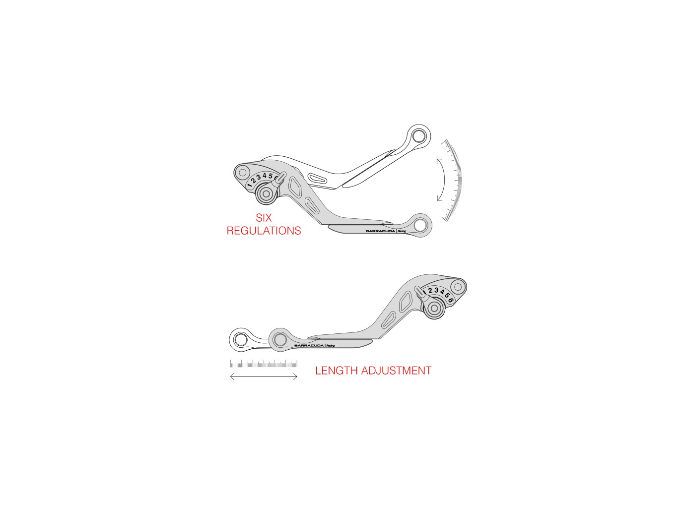 Barracuda Brake and Clutch Lever Set Kawasaki ER6-N ER6-F Versys 650 Z750 and Z750S