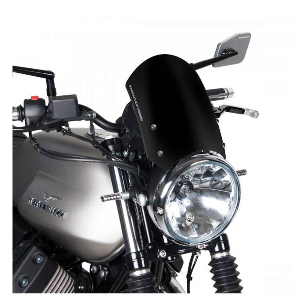 Barracuda Windshield Aluminum black for Moto Guzzi V7 III