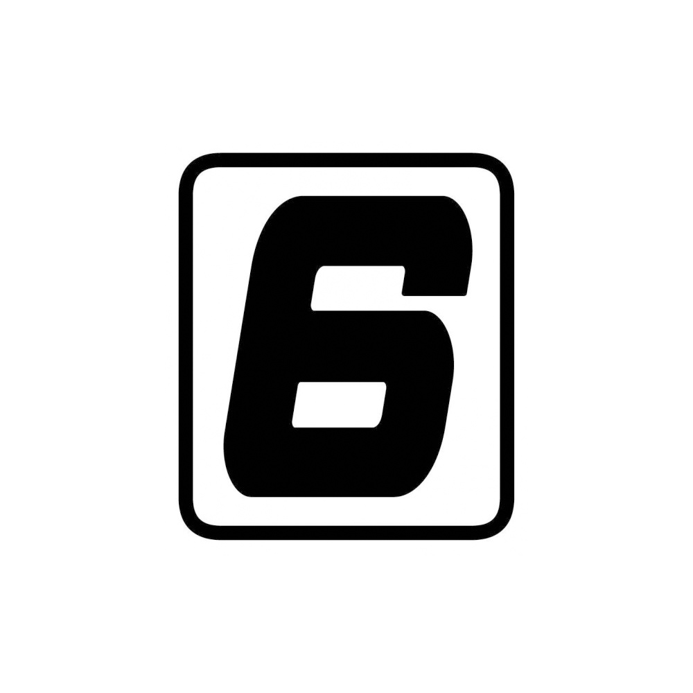 Barracuda sticker starting number 6 black