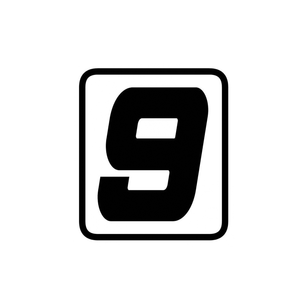 Barracuda sticker starting number 9 black