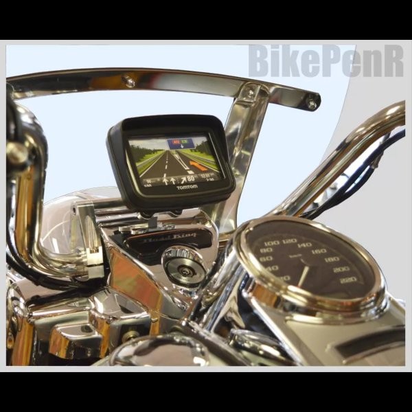 BikePenR GPS and Navigation Mounting Bracket HD-2 for Harley Davidson Road King Silver