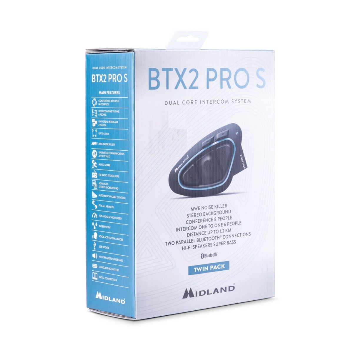Midland BTX2 Pro S Twin motorcycle intercom system