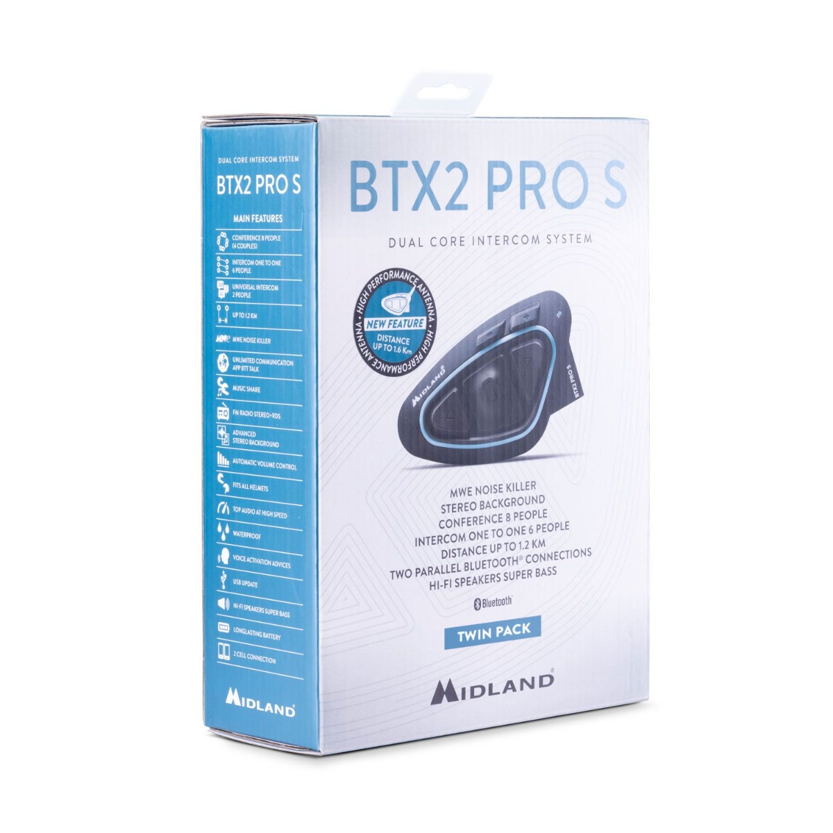 Midland BTX2 Pro S LR Twin motorcycle intercom system