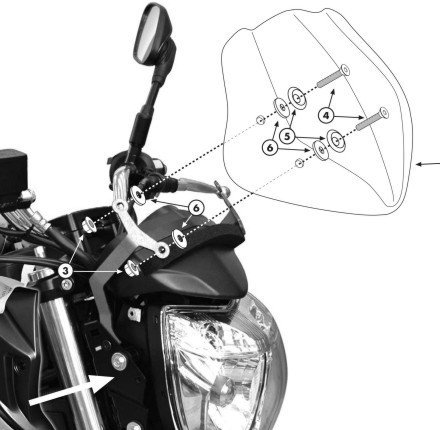 Givi A170A Mounting Kit Windshield for 247A and 247N