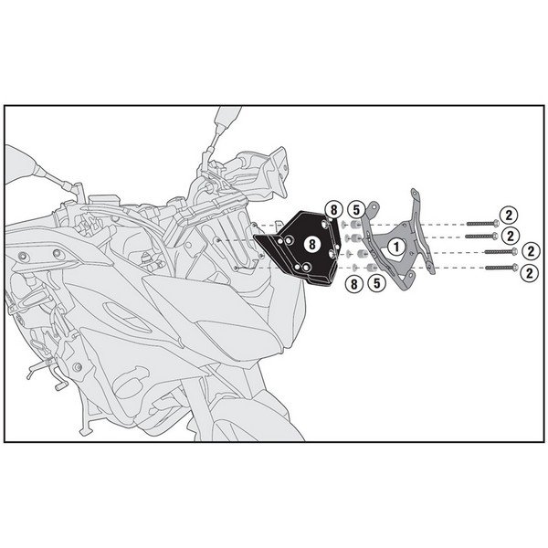 Givi D2122KIT Mounting Kit Windshield 2122DT Yamaha MT-09 Tracer 2015-2017