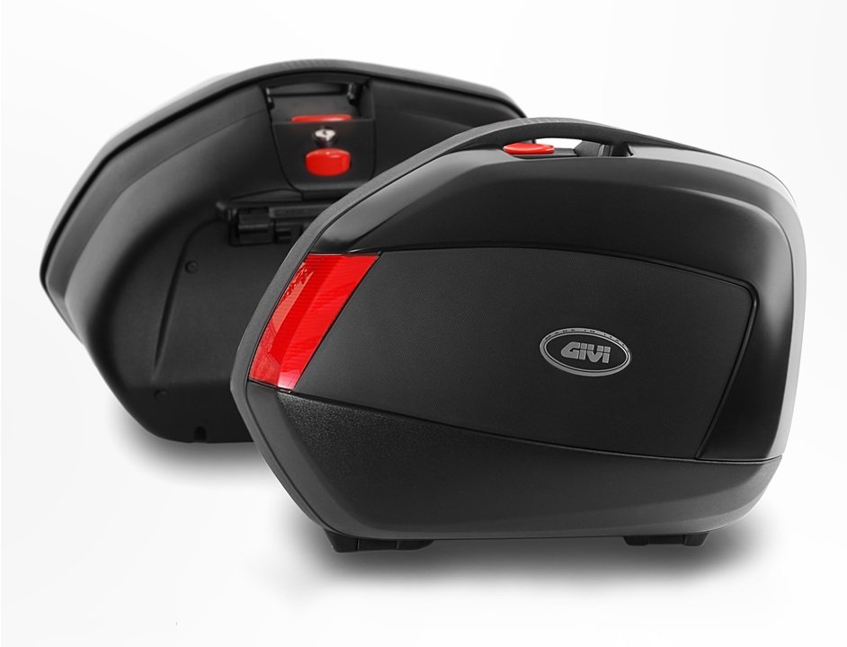 Givi V35N Suitcase set Black plastic with red reflectors
