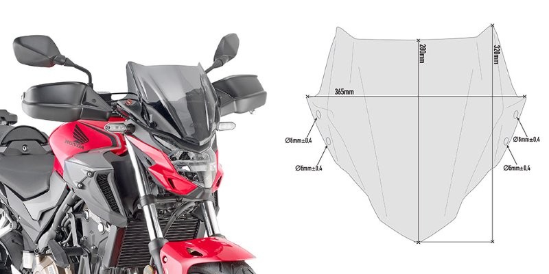 Givi windshield 1176ABL for HONDA CB500F from 2019 to 2022
