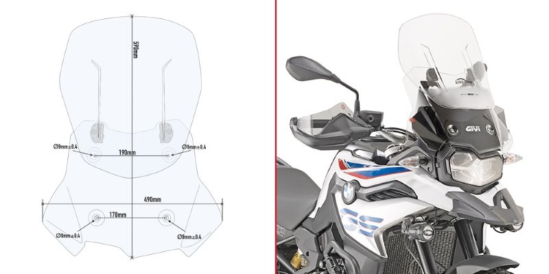 Givi windshield AF5127B for BMW F750GS from 2018 to 2023