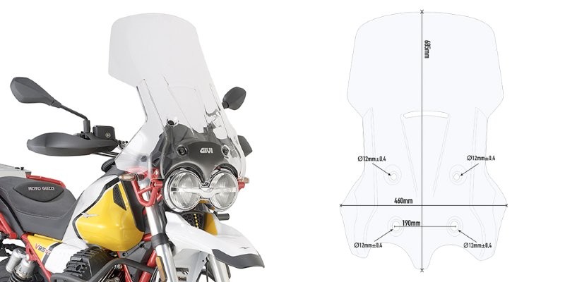 Givi windshield D8203ST for MOTO GUZZI V85 TT from 2019 to 2022