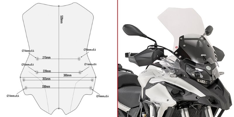 Givi windshield D8703ST for BENELLI TRK502 from 2017 to 2022