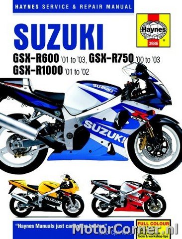 Workshop manual Haynes Suzuki GSX-R600, GSX-R750 and GSX-R1000 2000 to 2003