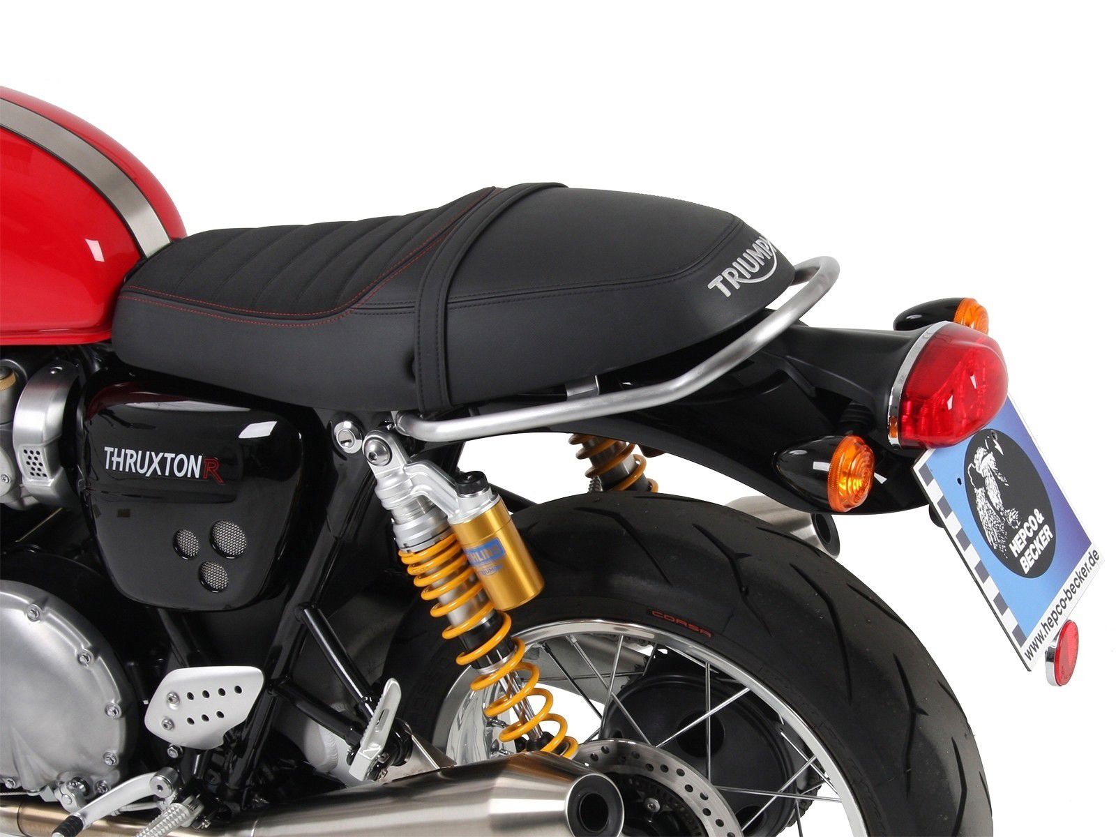 Hepco&Becker Passenger grab rail chrome for Triumph Thruxton/R1200 from 2016