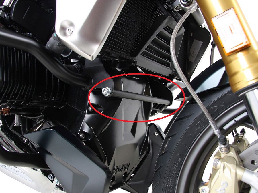 Hepco&Becker Crash bar reinforcement bracket black for BMW R1250RS from 2019