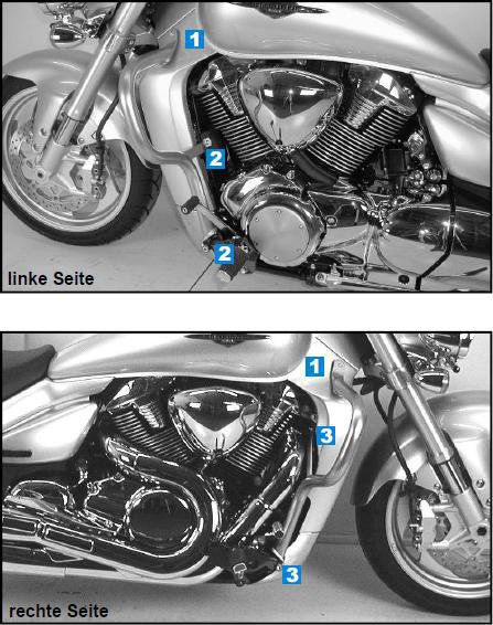Hepco&Becker Crash bar chrome for Suzuki M1800R Intruder from 2006