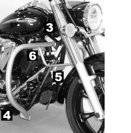 Hepco&Becker Crash bar chrome for Yamaha XVS950 Midnight Star from 2009 to 2015