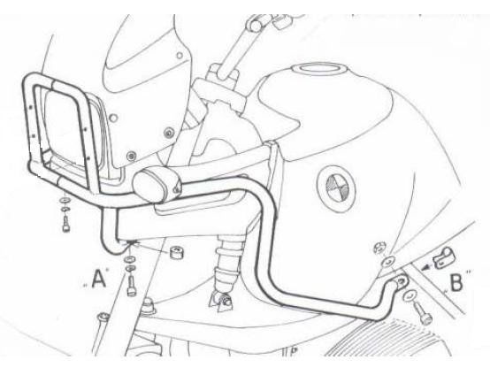Hepco&Becker Crash bar (tank + headlamp protection) chrome for BMW R850 from 1998 to 2000 / 1100GS from 1994 to 1999