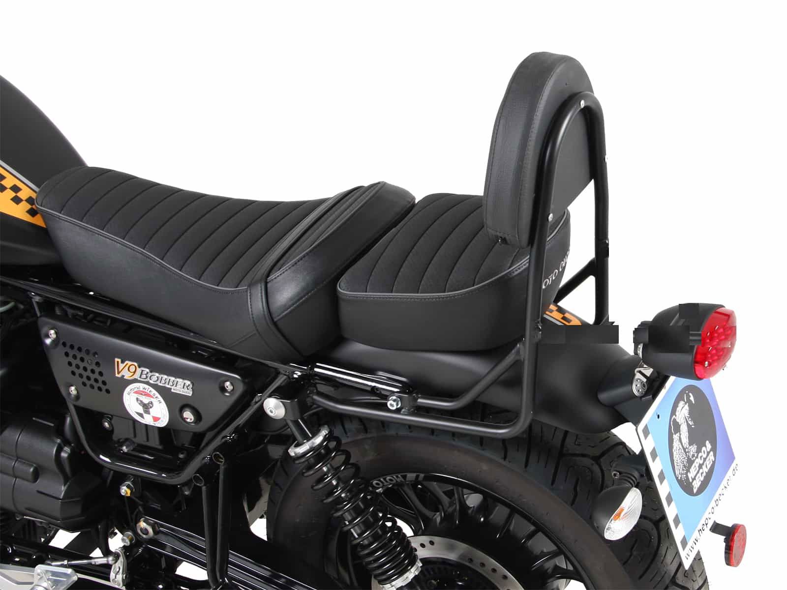 Hepco&Becker Sissybar without rack black for Moto Guzzi V9 Bobber with long saddle / Special edition from 2021