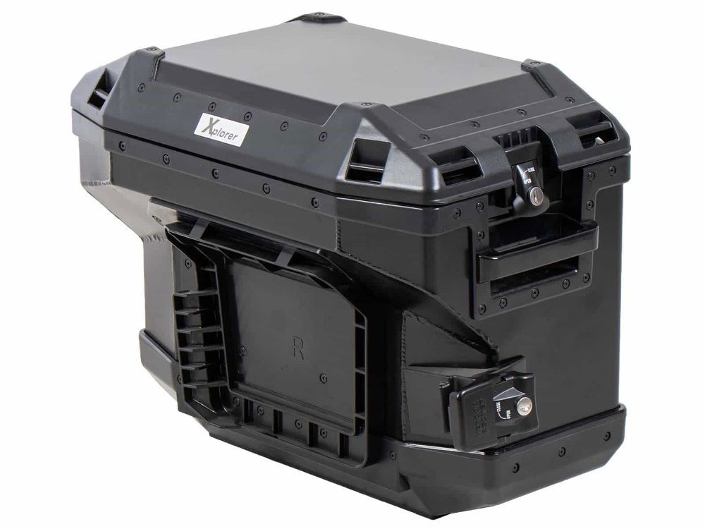 Hepco&Becker Xplorer side case right in black 37 liter cutout version