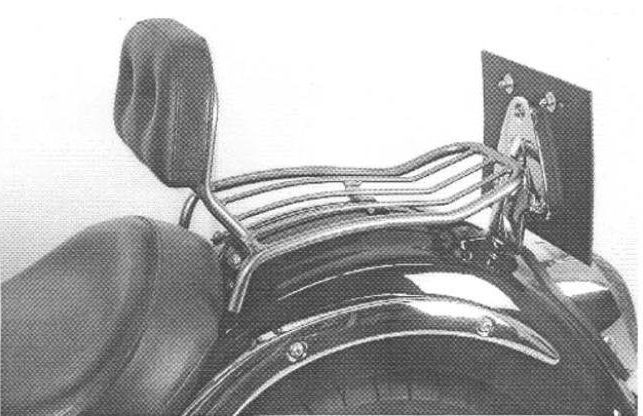 Hepco&Becker Solorack with backrest chrome for Kawasaki VN2000 from 2004 to 2007 and Classic from 2008