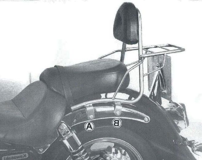 Hepco&Becker Sissybar with rack chrome for Kawasaki VN1600 CLASSIC from 2003