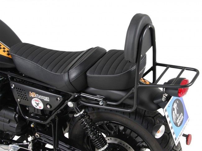 Hepco&Becker Sissybar with rack black for Hepco&Becker Moto Guzzi V9 Bobber with a long seat from 2016