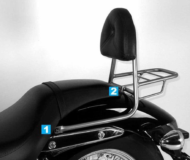 Hepco&Becker Sissybar with rack chrome for Honda VT750DC Shadow Spirit from 2007