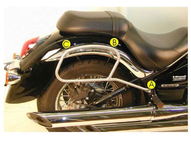 Hepco&Becker Bag carriers standard black for Kawasaki VN900 CLASSIC/ CUSTOM from 2006