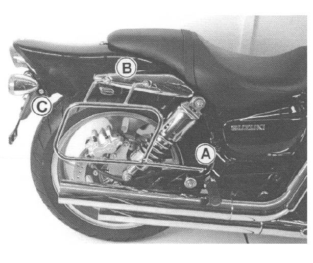 Hepco&Becker Bag carriers standard chrome for Suzuki M1600 Intruder/ VZ1600 from 2004