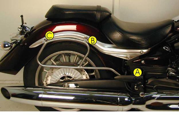 Hepco&Becker Bag carriers standard chrome for Yamaha XV1900 Midnight Star