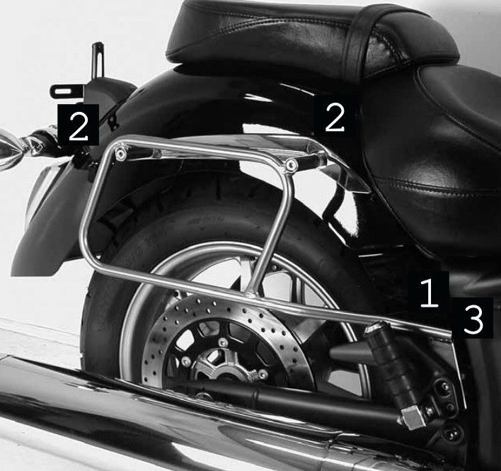 Hepco&Becker Bag carriers standard chrome for Yamaha XVS1300 Midnight Star