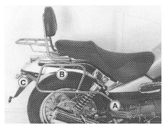Hepco&Becker Bag carriers standard chrome for Moto Guzzi NEVADA CLASSIC 750i.e. From 2004