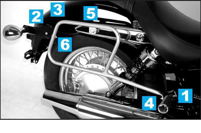 Hepco&Becker Bag carriers standard chrome for Honda VT750DC Shadow Spirit from 2007