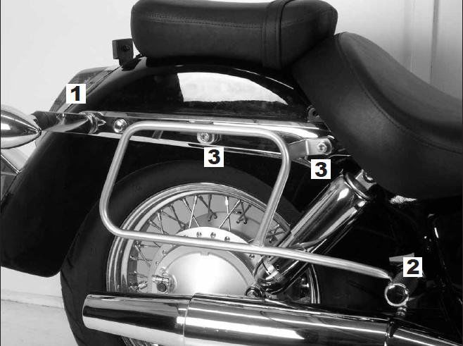 Hepco&Becker Bag carriers standard chrome for Honda VT750C Shadow from 2008