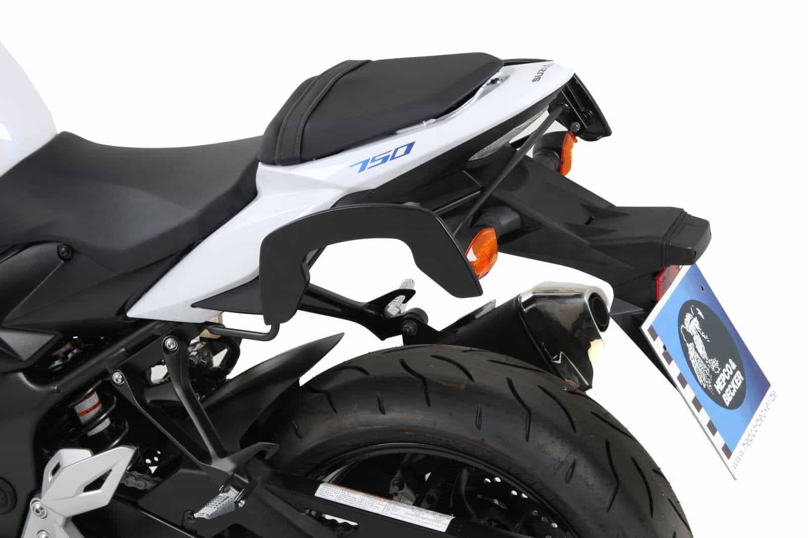 Hepco & Becker C-Bow pannier rack set black for Suzuki GSR750 from 2011 to 2016