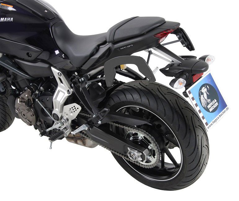 Hepco & Becker C-Bow pannier rack set black for Yamaha MT-07 from 2014 to 2017