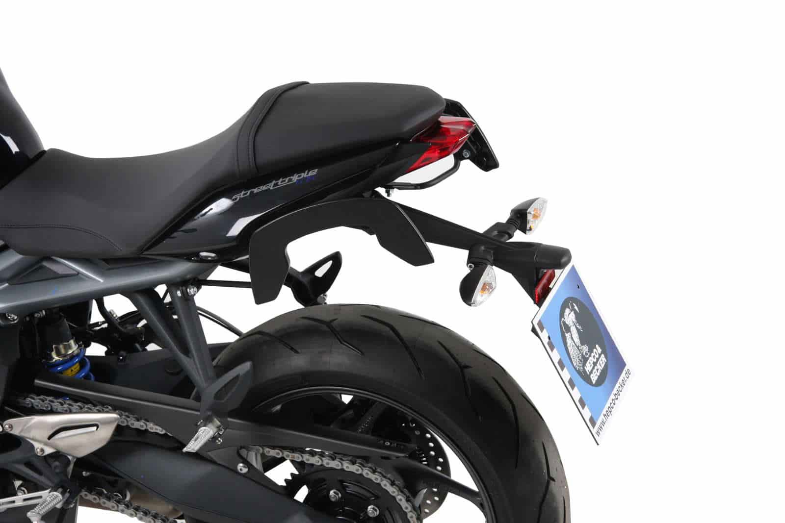 Hepco & Becker C-Bow pannier rack set black for Triumph Street Triple 675/R from 2013 to 2016