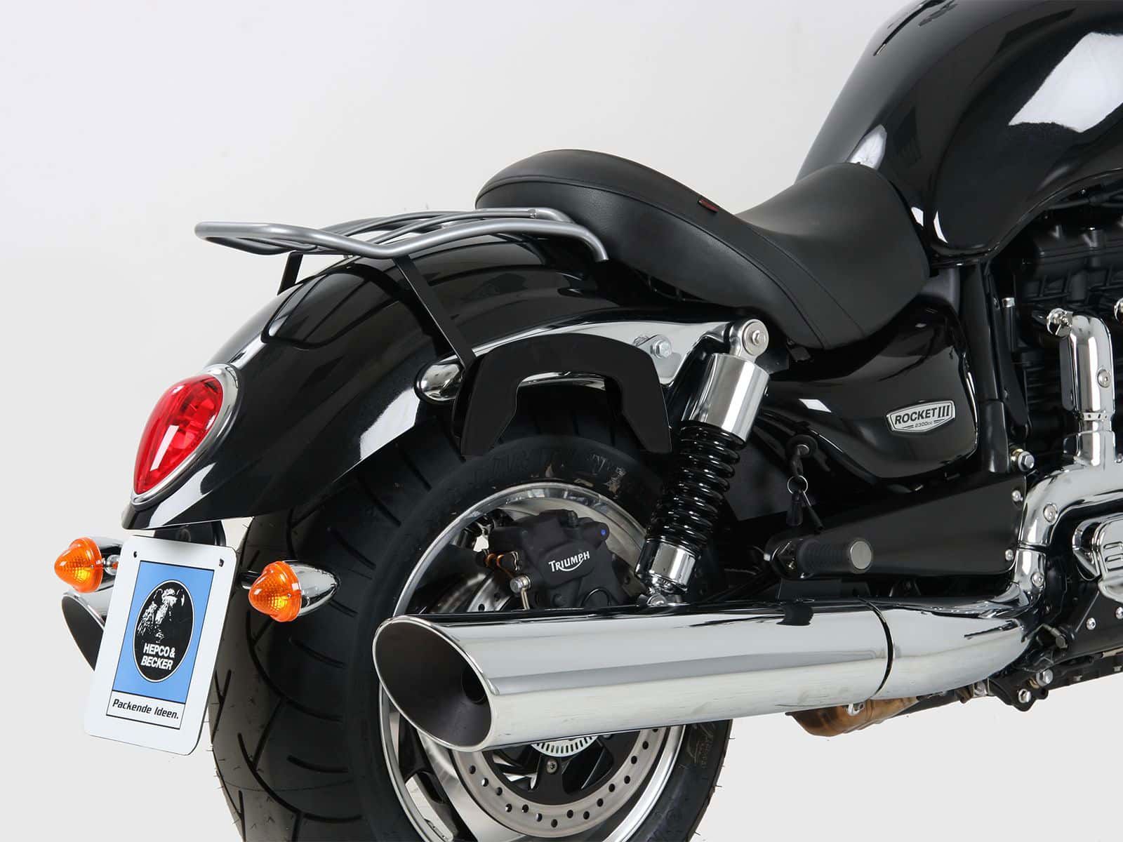 Hepco & Becker C-Bow pannier rack set black for Triumph ROCKET III Classic from 2004 to 2010 / Roadster from 2010 to 2017