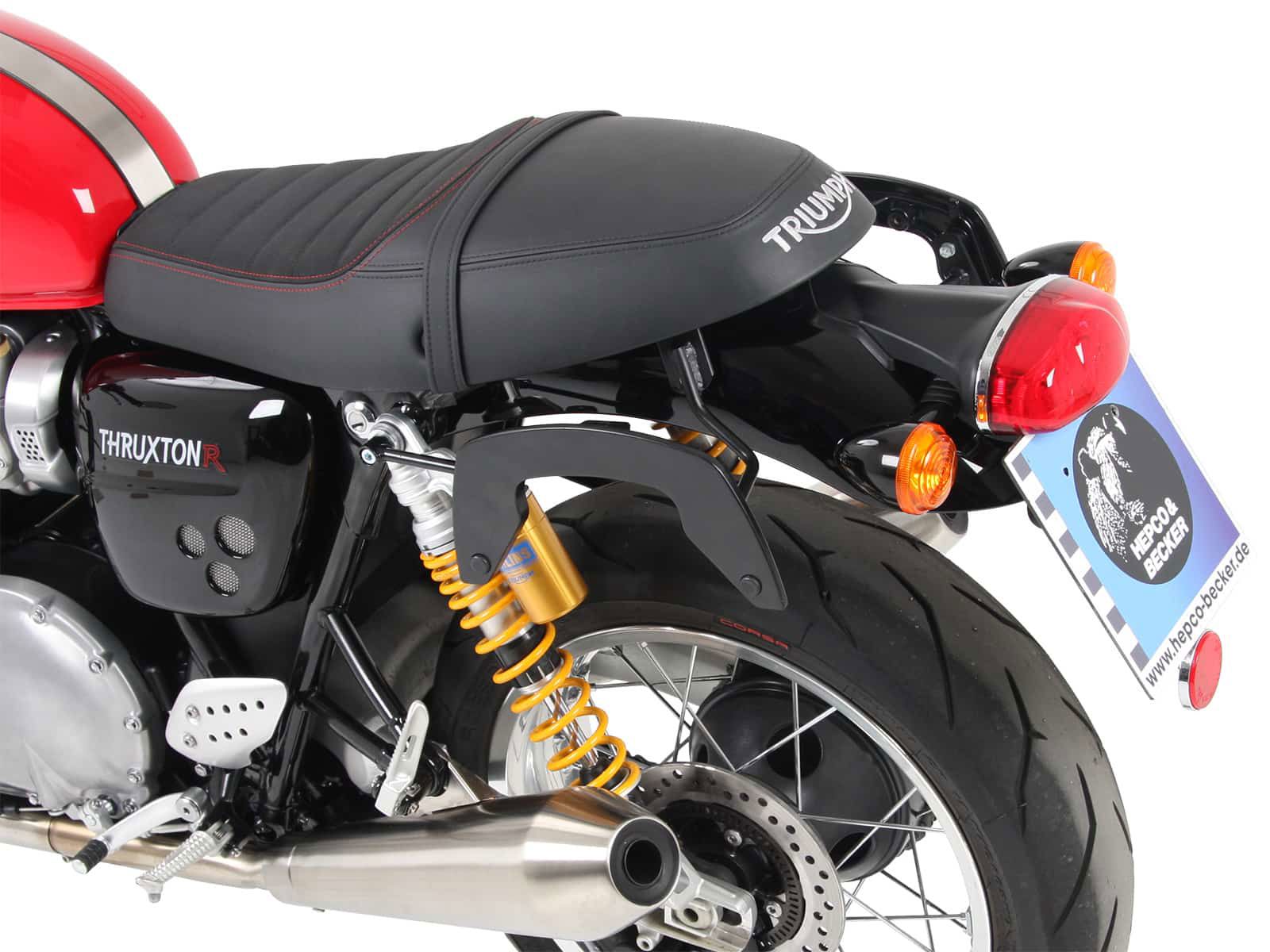 Hepco & Becker C-Bow pannier rack set black for Triumph Thruxton/R1200 from 2016