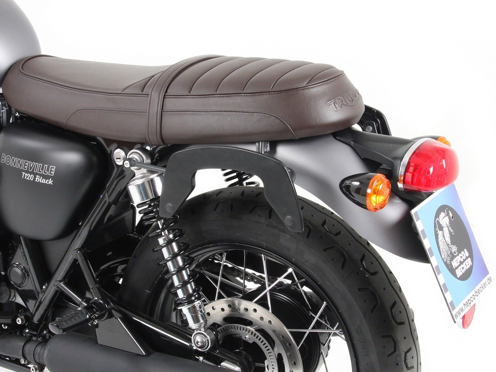 Hepco & Becker C-Bow pannier rack set chrome for Triumph Bonneville T100/ Black from 2017